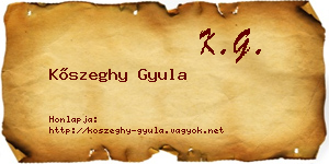 Kőszeghy Gyula névjegykártya